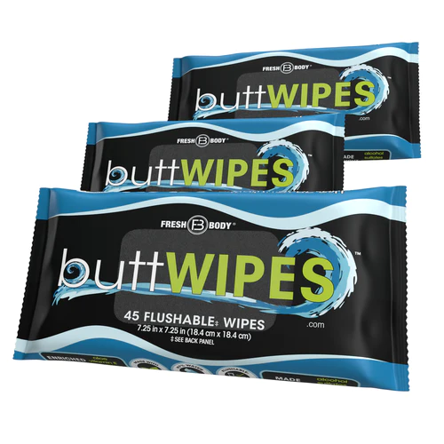 3 packages of Buttwipes